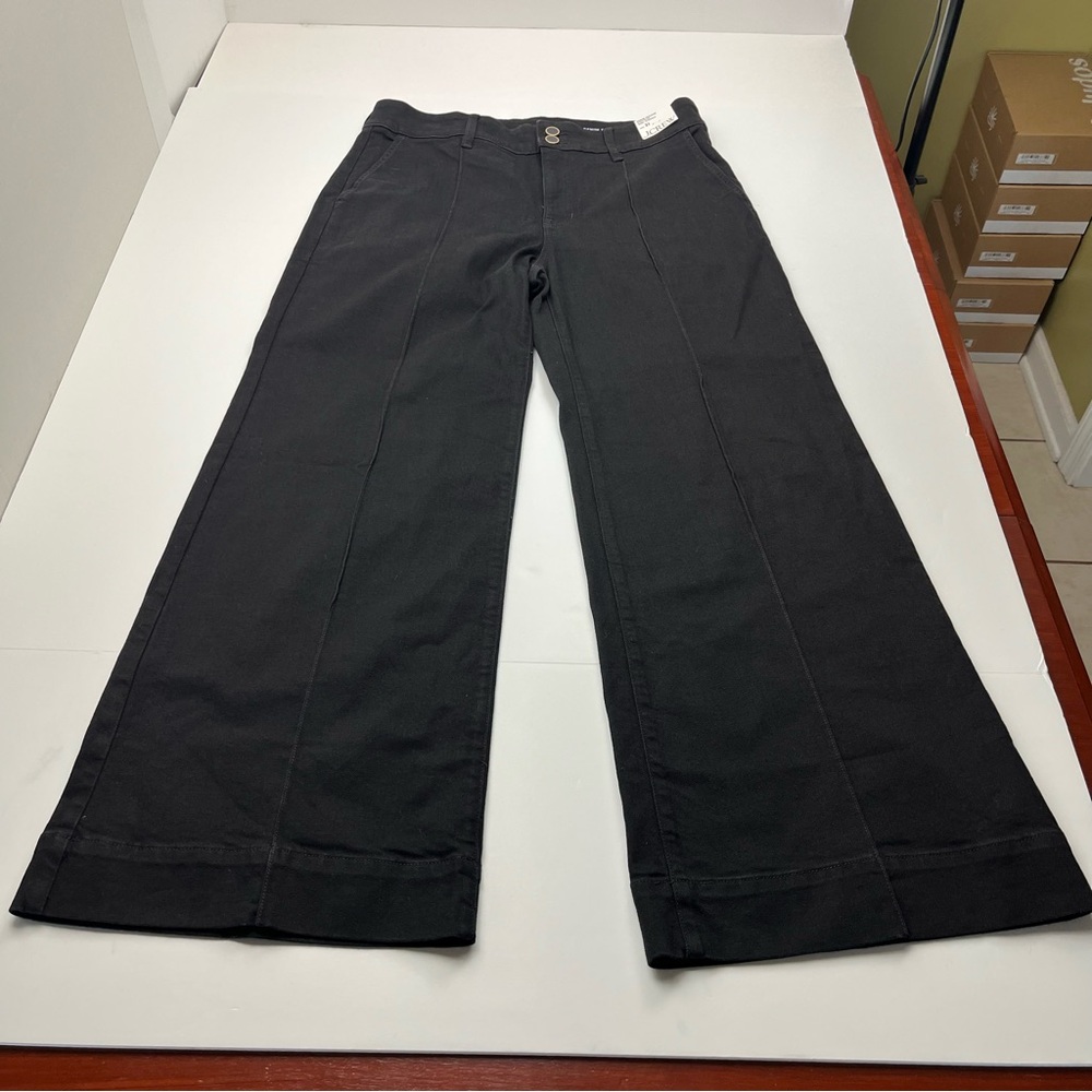 J. Crew‎ Black Denim Jean Trouser Womens Size 31 Semi-Stretch Front Seam NEW